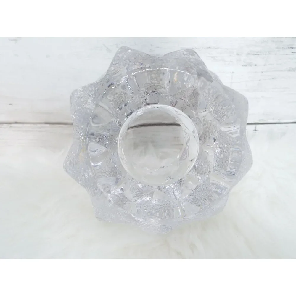 Orrefors Sweden Art Glass Artichoke Nimbus Votive Handle Holder